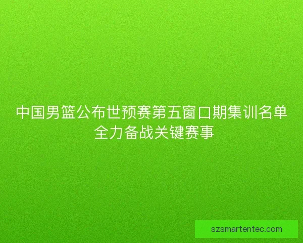中国男篮公布世预赛第五窗口期集训名单 全力备战关键赛事