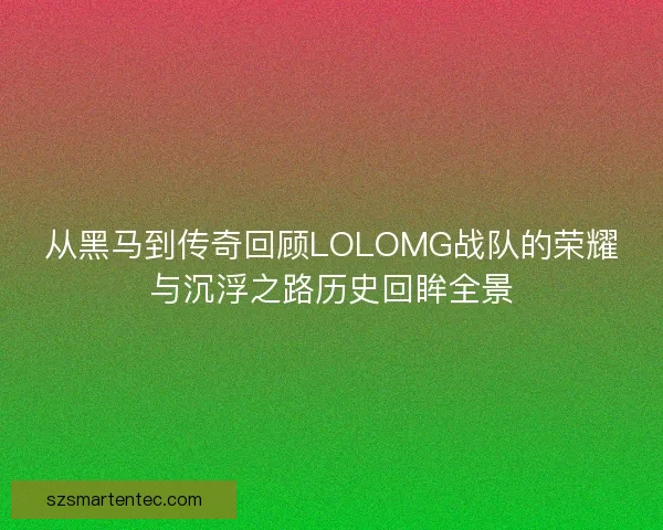 从黑马到传奇回顾LOLOMG战队的荣耀与沉浮之路历史回眸全景