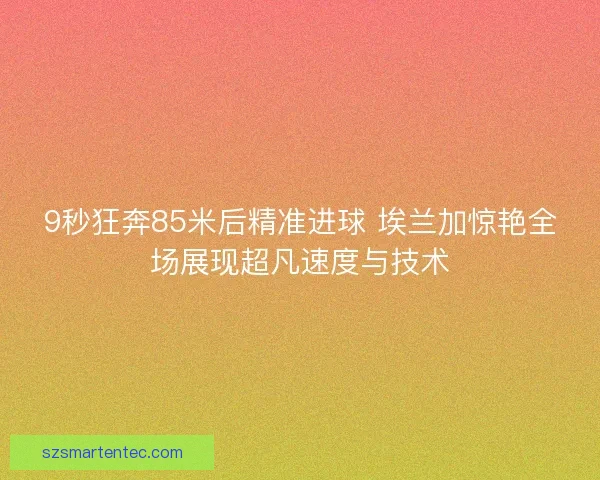 9秒狂奔85米后精准进球 埃兰加惊艳全场展现超凡速度与技术